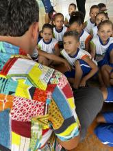 Alunos das creches Pão da Vida e Vovô Arthur, do Coque, no Compaz Dom Hélder Câmara